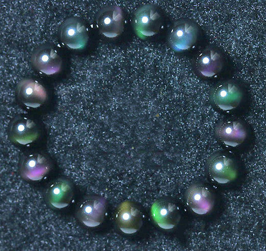 Arc-en-Violet Vert Obsidienne Oeil Bracelet