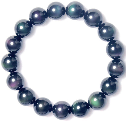 Arc-en-Violet Vert Obsidienne Oeil Bracelet