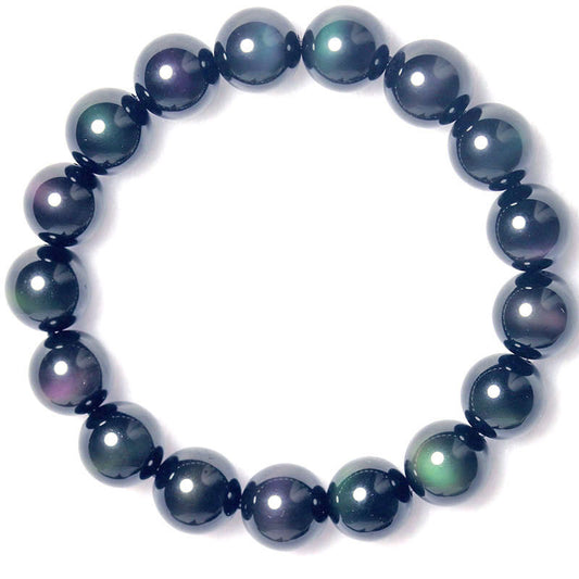 Arc-en-Violet Vert Obsidienne Oeil Bracelet