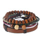 Bracelet en cuir Hommes Multicouche Perle Bracelet Punk Wrap Bracelets pour Femmes Vintage punk Hommes Bijoux