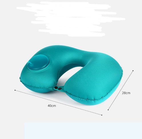 Portable U-Shape Inflatable Travel Pillow Car Head Rest Air Cushion For Travel Office Nap Head Rest Air Cushion Neck Pillow