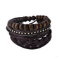 Bracelet en cuir Hommes Multicouche Perle Bracelet Punk Wrap Bracelets pour Femmes Vintage punk Hommes Bijoux