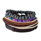 Bracelet en cuir Hommes Multicouche Perle Bracelet Punk Wrap Bracelets pour Femmes Vintage punk Hommes Bijoux