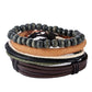 Bracelet en cuir Hommes Multicouche Perle Bracelet Punk Wrap Bracelets pour Femmes Vintage punk Hommes Bijoux