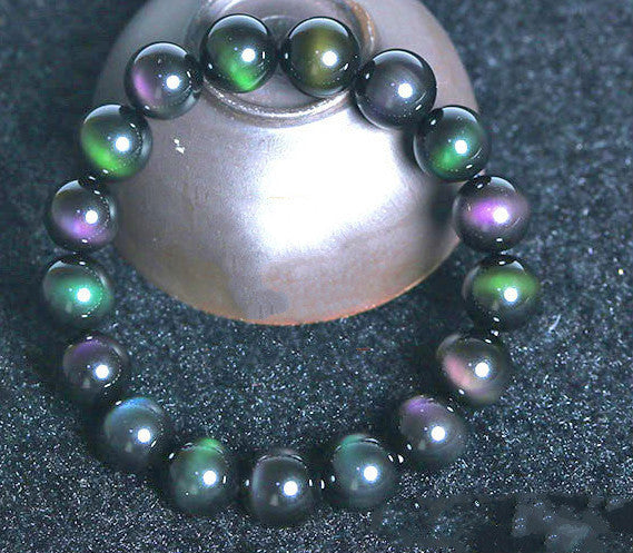 Arc-en-Violet Vert Obsidienne Oeil Bracelet