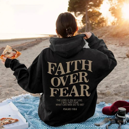 Pull à capuche pour hommes et femmes Faith Over Fear