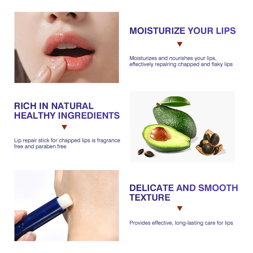 2pcs/Lot Moisturizing Lip Repair Stick Instant Relief For Dry Lips Lip Balm Paraben Free Lip Care Product Lipstick Base Cream