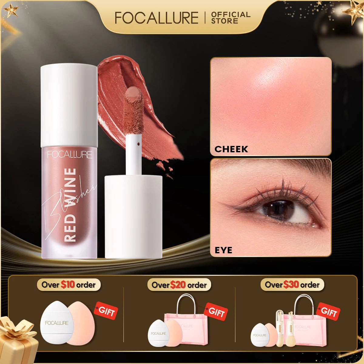 FOCALLURE Multifunction Liquid Face Blusher Contour Long-lasting Matte Natural Cheek Liquid Blush Cream Women Makeup Cosmetics