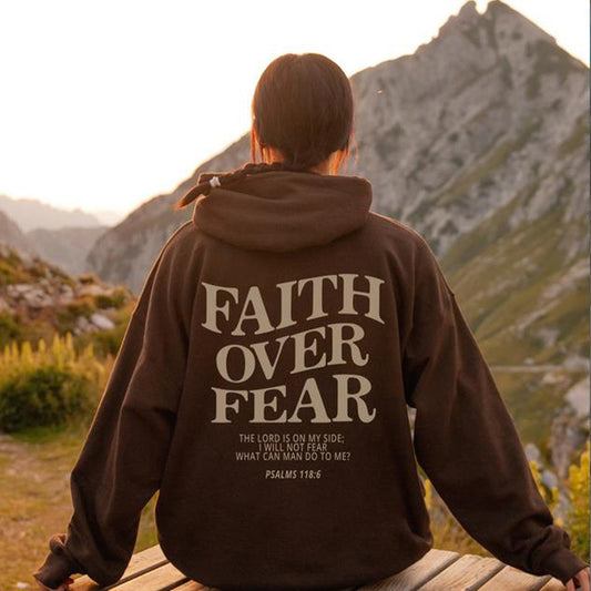 Pull à capuche pour hommes et femmes Faith Over Fear