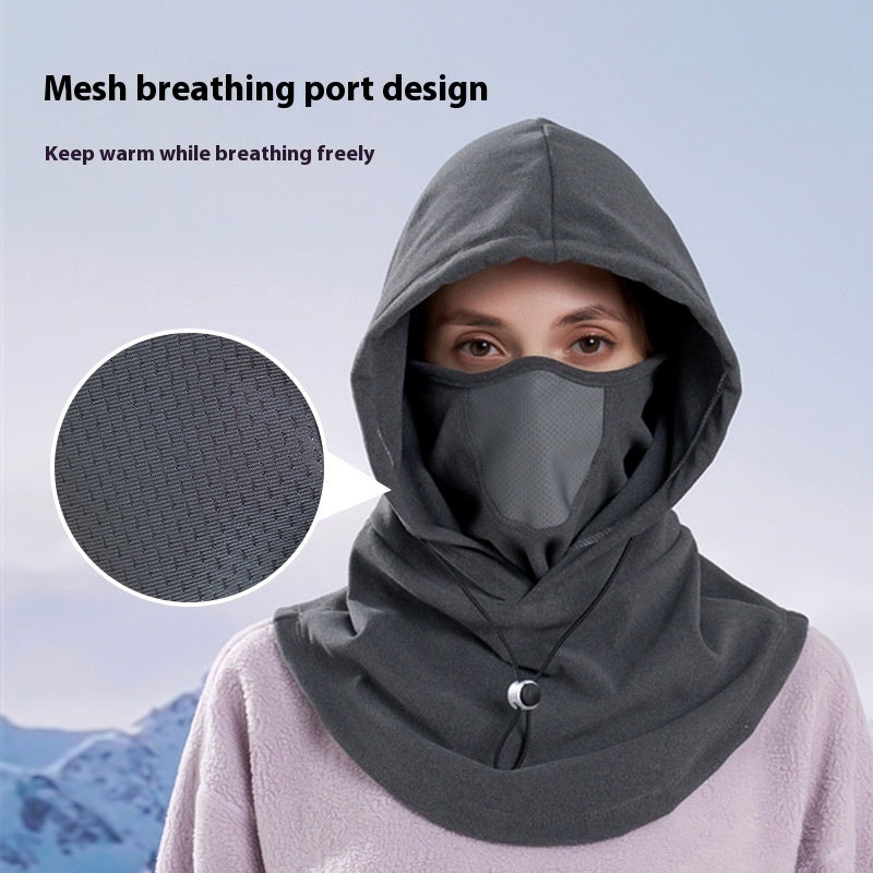 Écharpe en molleton thermique d'hiver masque de ski pour le cou, chapeau de capuchon plus chaud et coupe-vent Casquette d'équitation chaude Sports de plein air