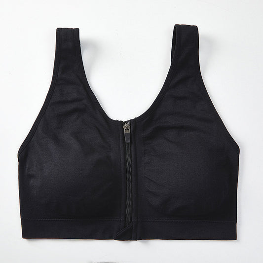 Front Zipper Sports Bra Shockproof High Strength Beauty Back